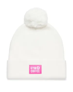 Gym Coffee Knit  Beanie - White