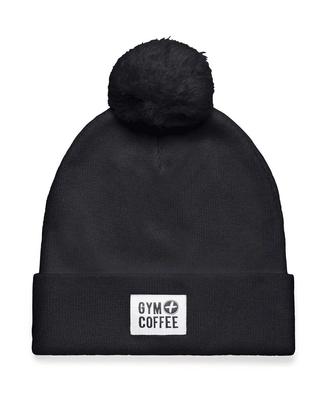Gym Coffee Knit Bobble Beanie - Black