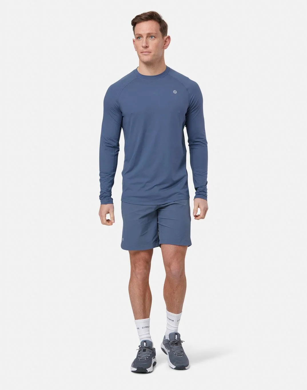 Gym Coffee Relentless Long Sleeve Tee (Mens) - Thunder Blue