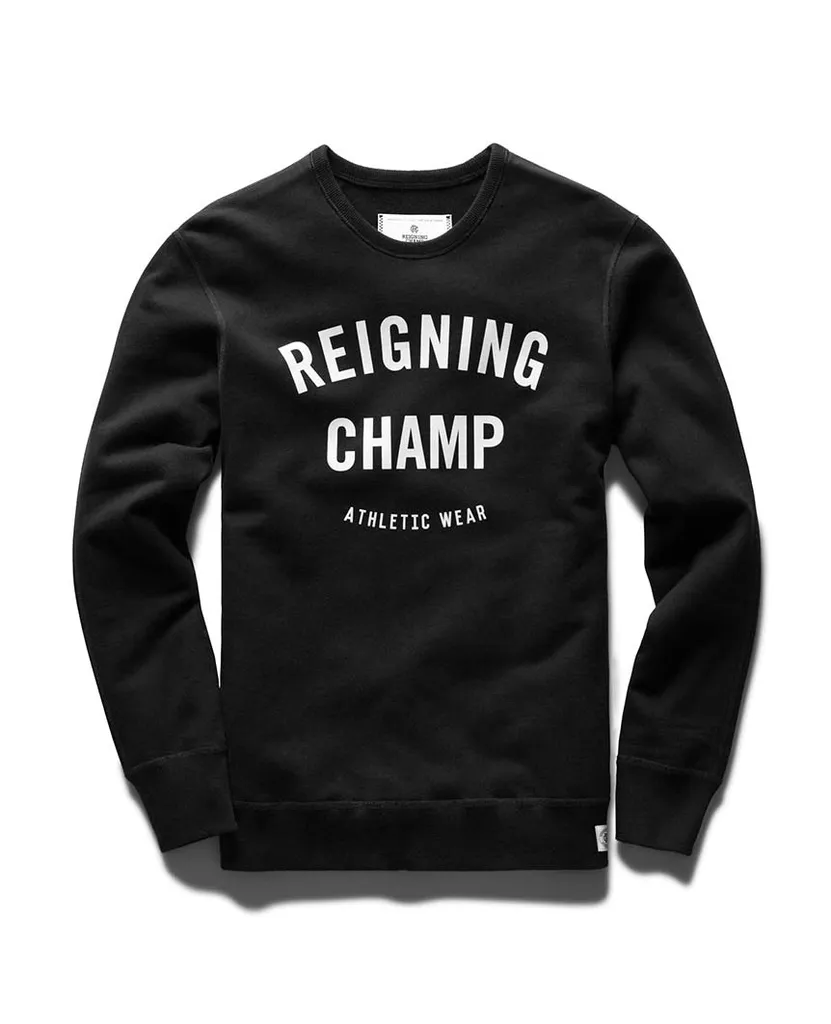Gym Logo Crewneck Midweight Terry Black