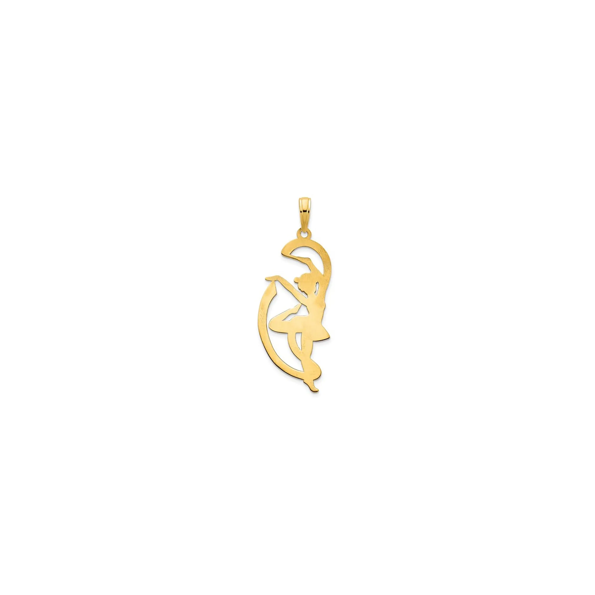 Gymnast w/ Ribbon Pendant (14K)
