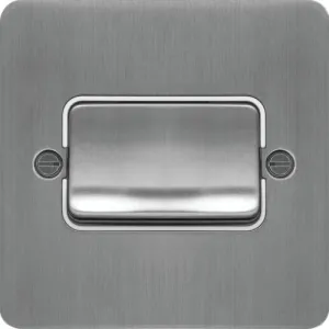 Hager WFPS12WBSW Sollysta Flat Plate 10AX 1 Gang 2 Way Wall Switch (Wide Rocker) - Brushed Steel   White Insert