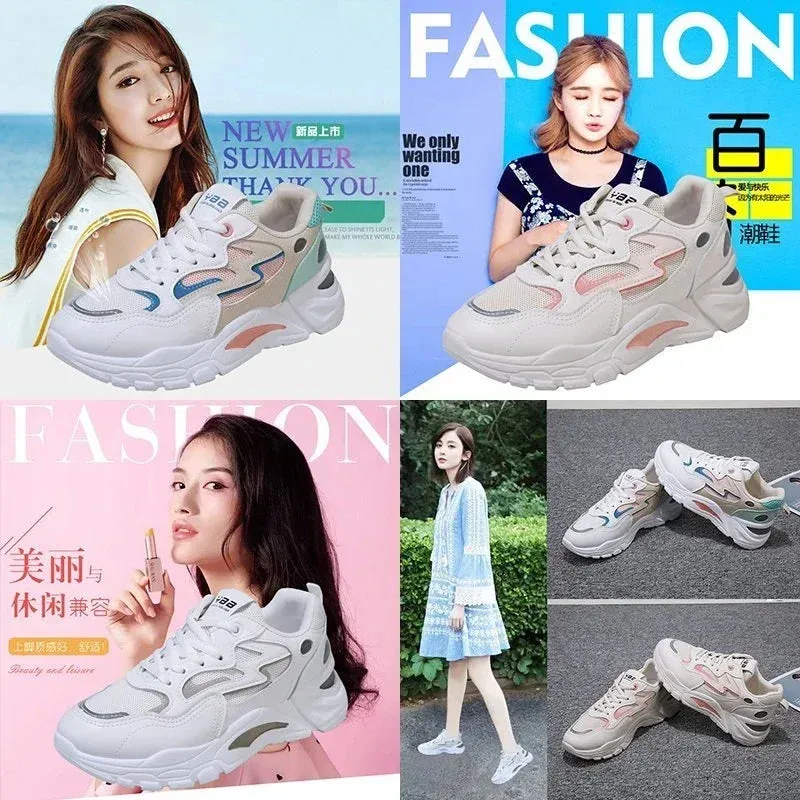 Height Increasing Chunky Sneakers Women Platform Shoes New Fashion Breathable Mesh Sport Women's Sneaker Casual Sneakers