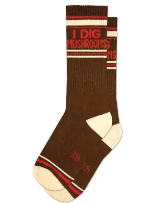 I Dig Mushrooms Gym Crew Socks