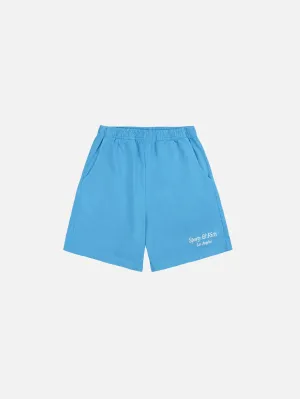 Italic Logo Embroidered Gym Shorts Malibu