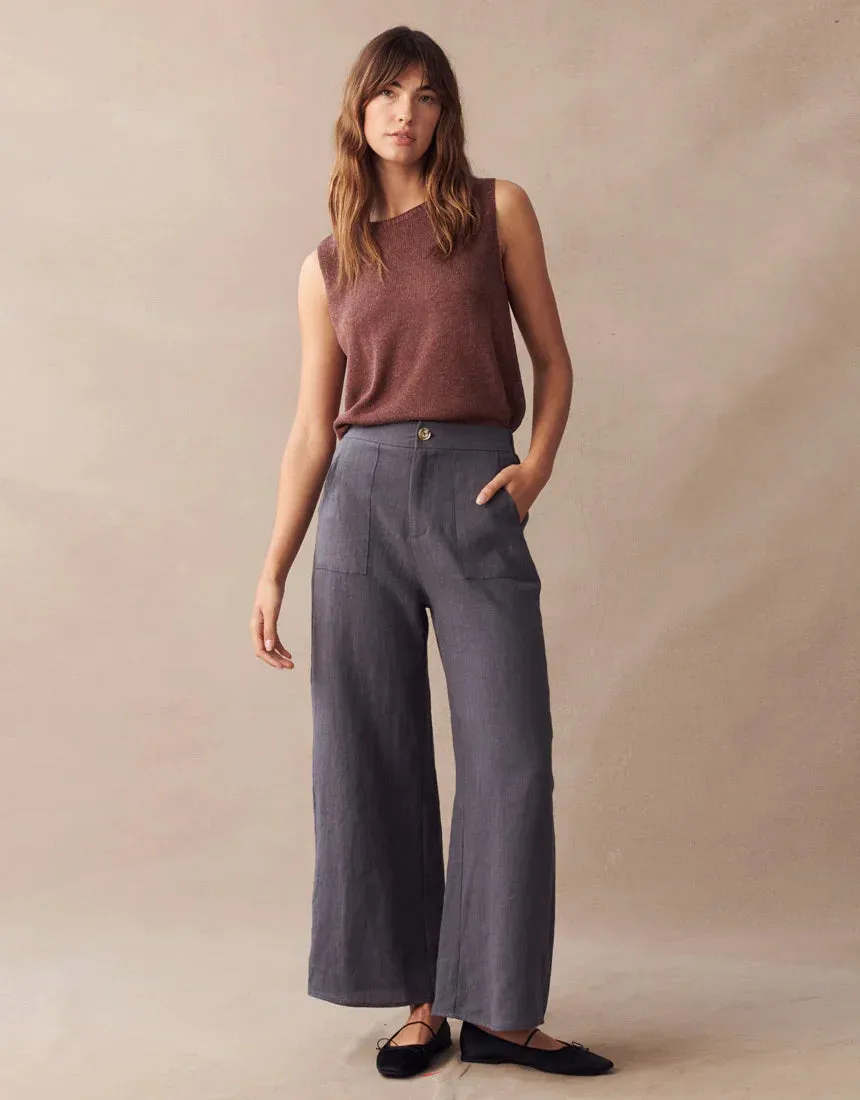Jude Pant Linen Steel