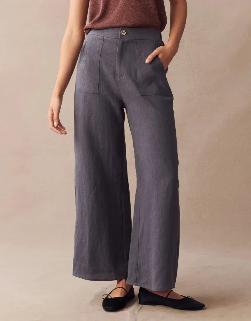 Jude Pant Linen Steel