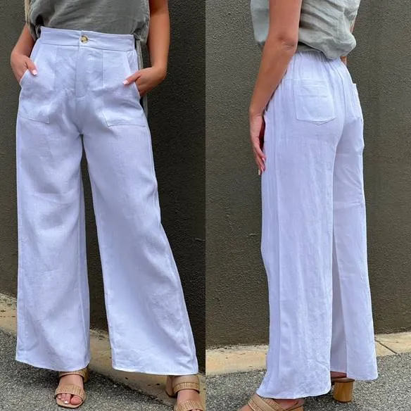 Jude Pant Linen White