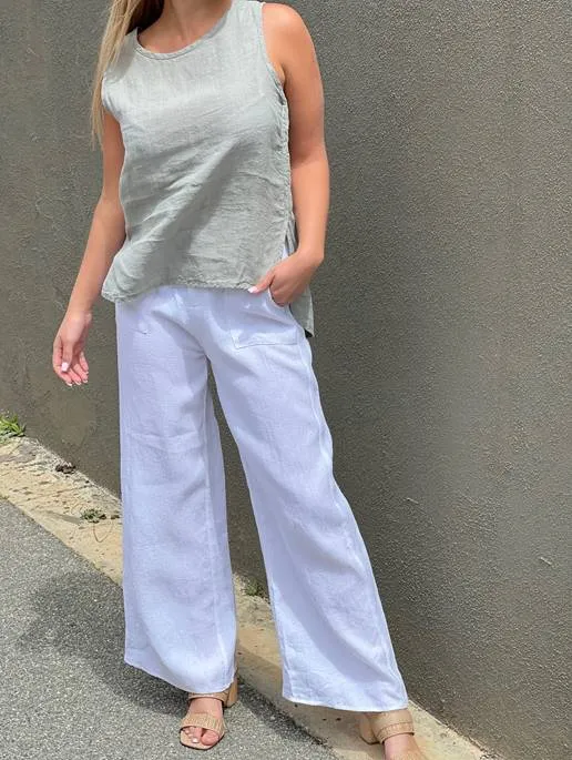 Jude Pant Linen White