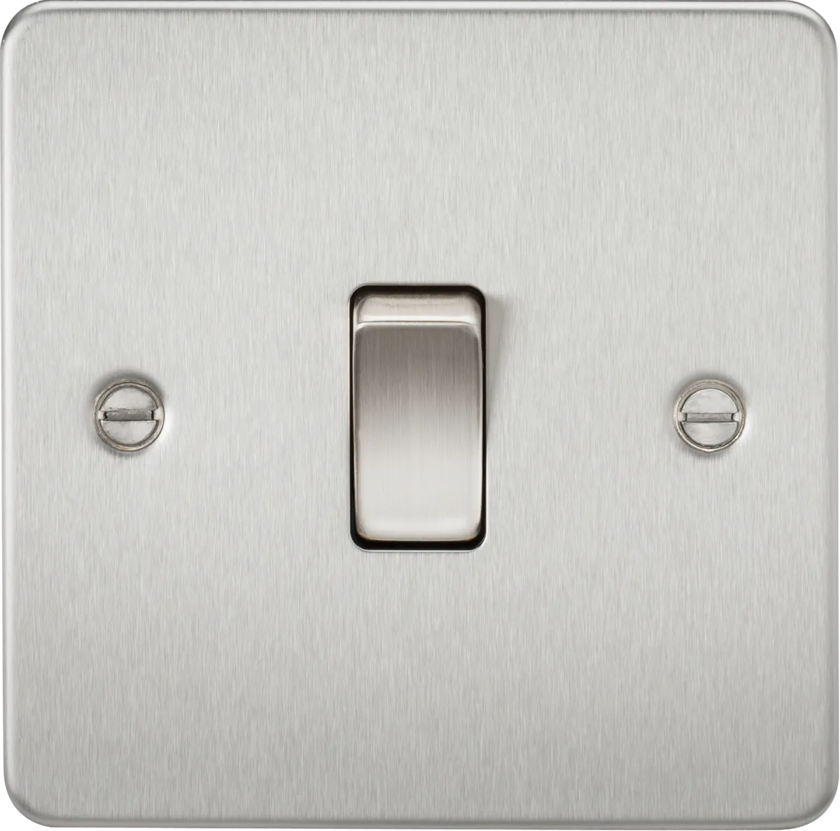 Knightsbridge FP2000BCx10 Flat Plate 10AX 1G 2 Way Switch - Brushed Chrome (10 Pack)