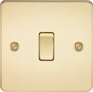 Knightsbridge FP2000PBx10 Flat Plate 10AX 1G 2 Way Switch - Polished Brass (10 Pack)