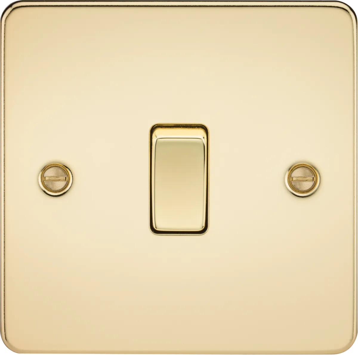Knightsbridge FP2000PBx10 Flat Plate 10AX 1G 2 Way Switch - Polished Brass (10 Pack)