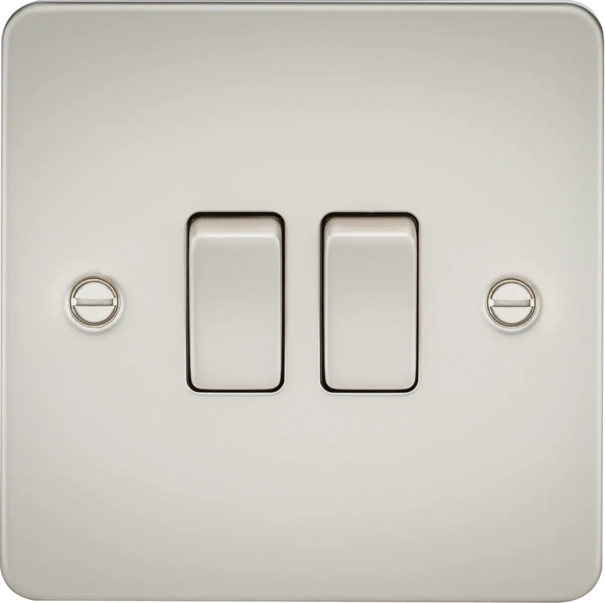 Knightsbridge FP3000PLx10 Flat Plate 10AX 2G 2-Way Switch - Pearl (10 Pack)