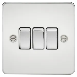 Knightsbridge FP4000PC Flat Plate 10AX 3G 2-Way Switch - Polished Chrome