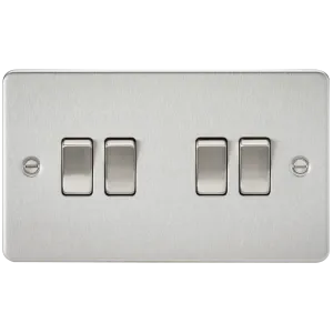 Knightsbridge FP4100BC Flat Plate 10AX 4G 2-Way Switch - Brushed Chrome
