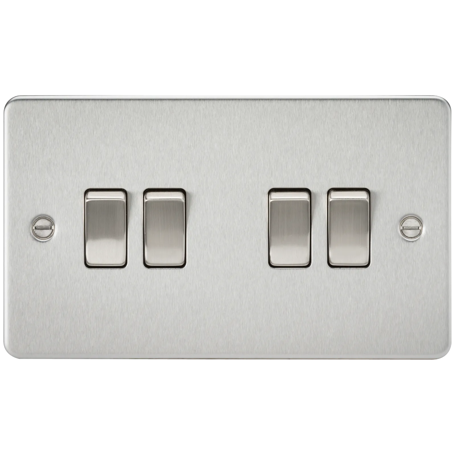 Knightsbridge FP4100BC Flat Plate 10AX 4G 2-Way Switch - Brushed Chrome