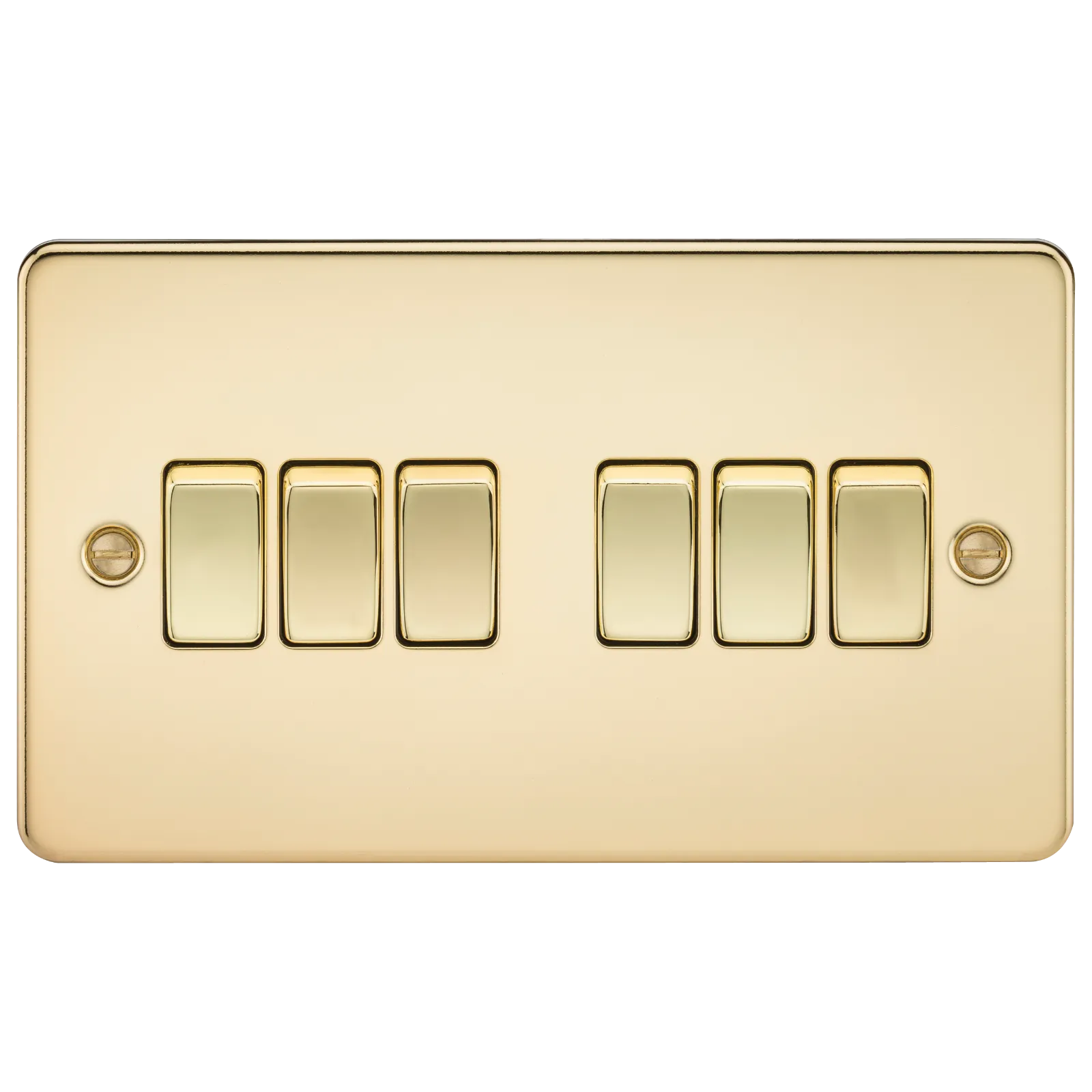 Knightsbridge FP4200PB Flat Plate 10AX 6G 2-Way Switch - Polished Brass
