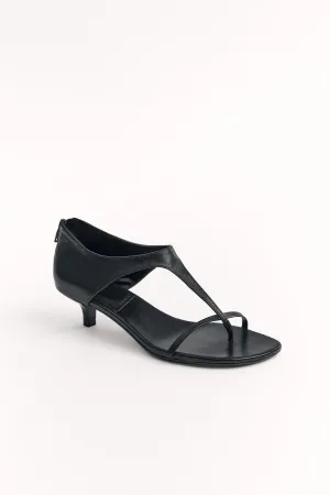Leather kitten-heel sandals