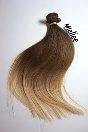 Light Golden Brown Balayage Machine Tied Wefts - Straight Hair