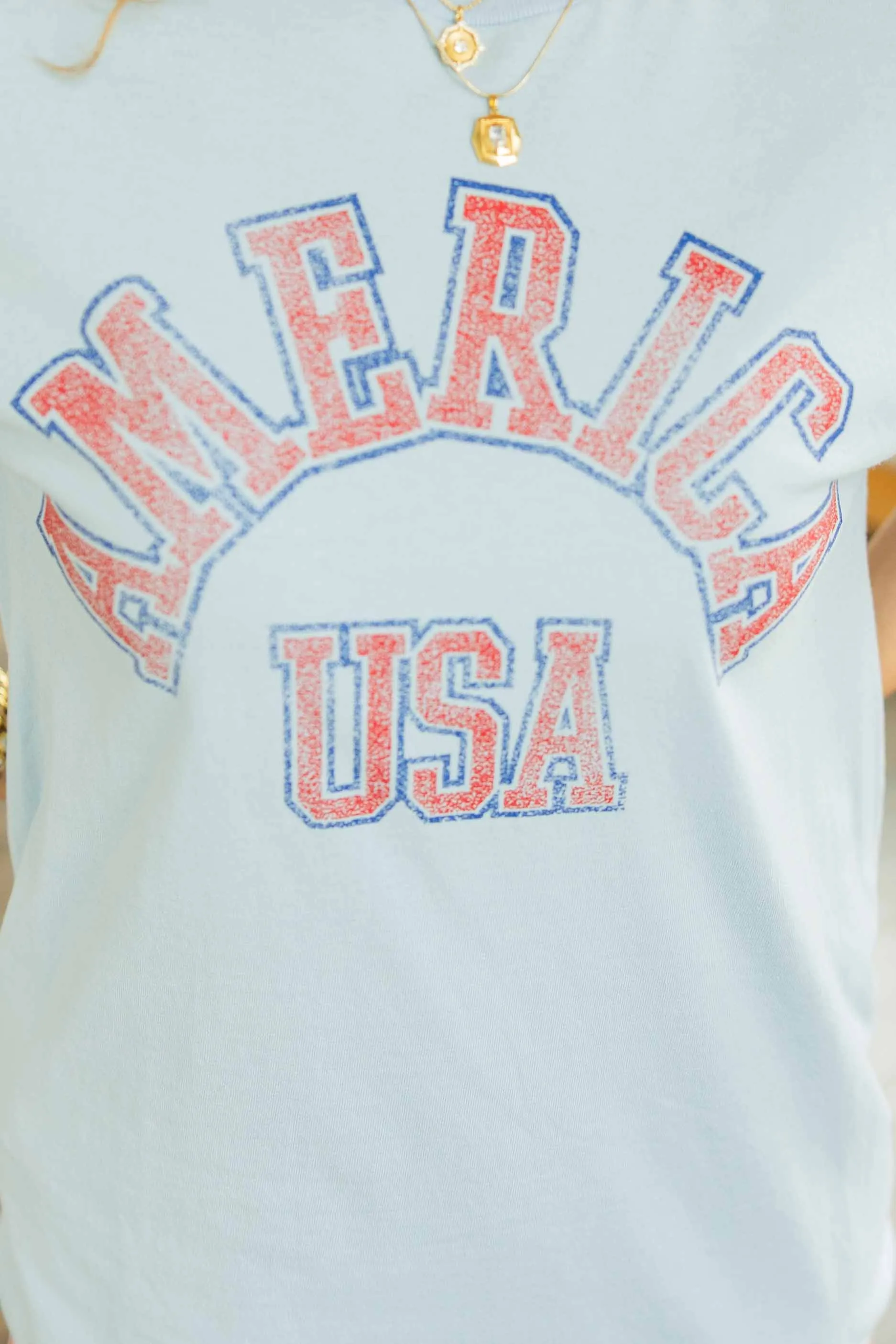 [LIVY LU] USA MEGA ARCH GRAPHIC TEE