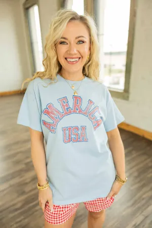 [LIVY LU] USA MEGA ARCH GRAPHIC TEE
