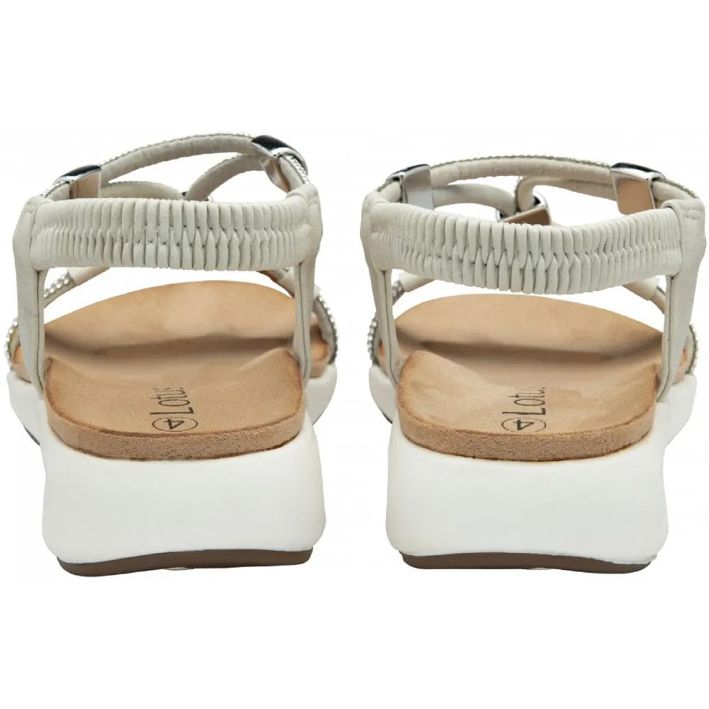 Lotus Bruna White Sandals