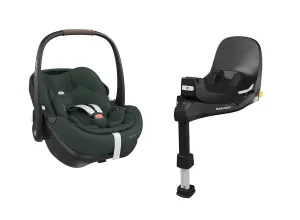 Maxi Cosi Pebble 360 PRO 2 Car Seat and Base - Twillic Green