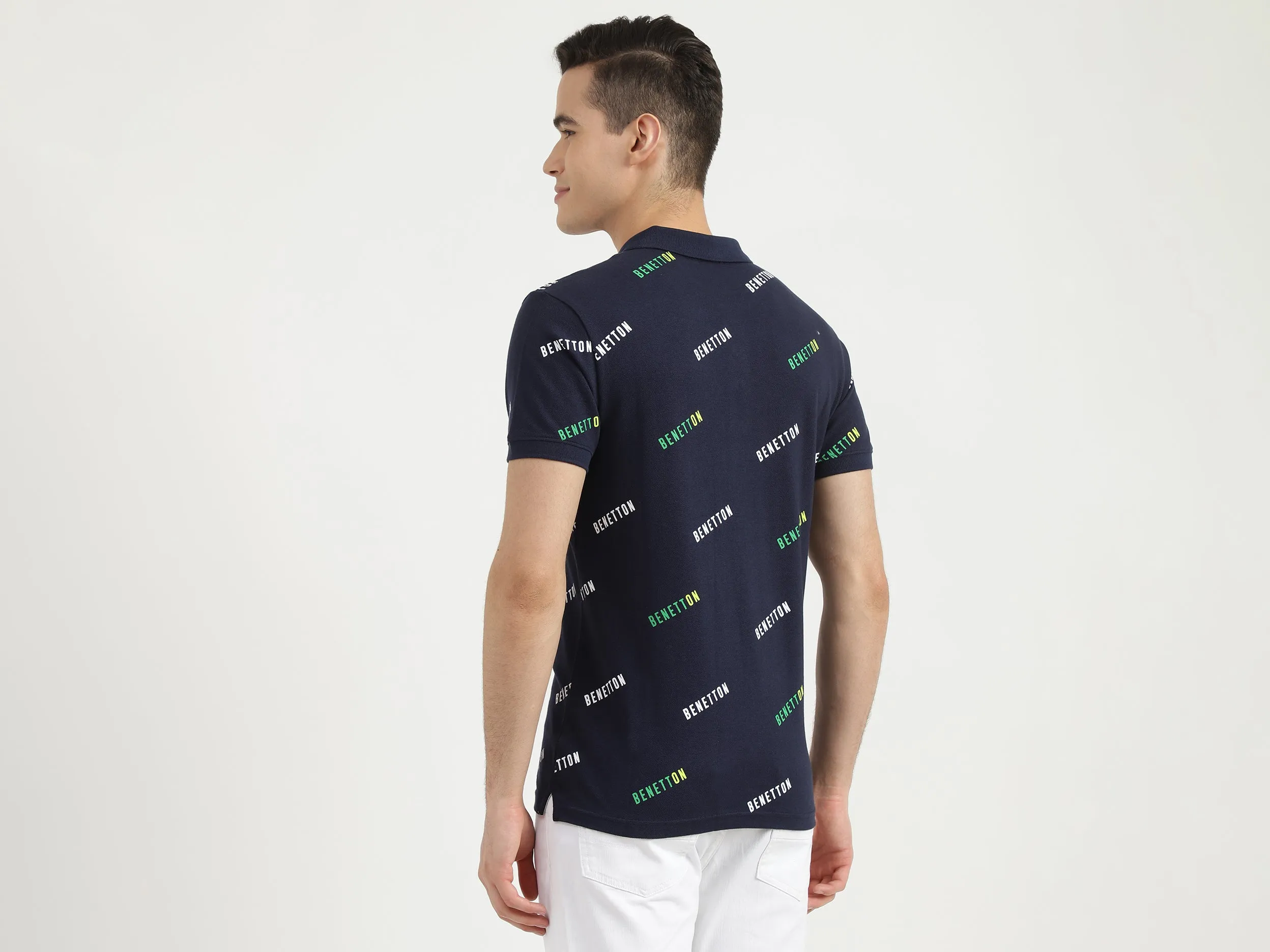 Mens Short Sleeve Printed Polo
