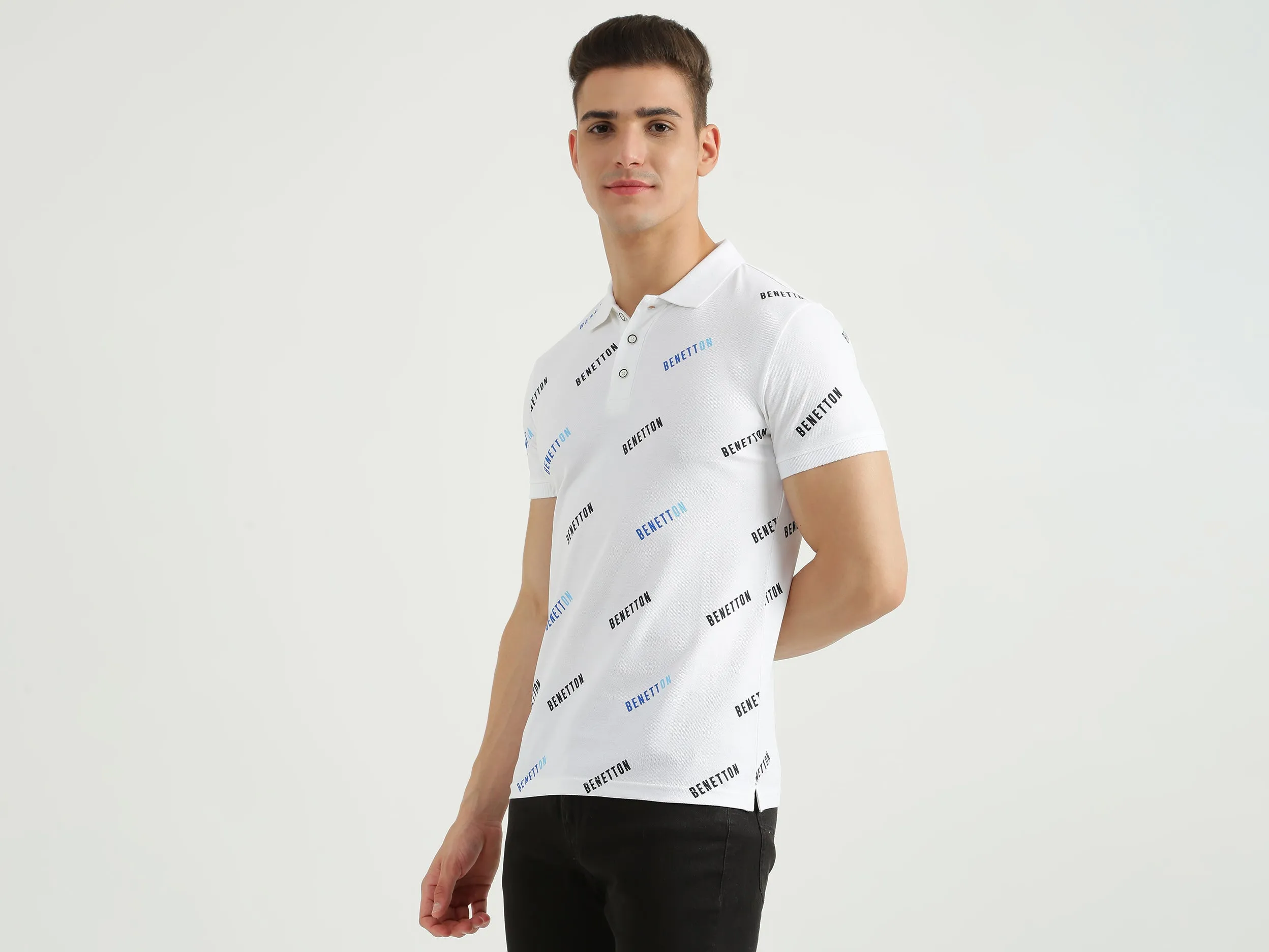 Mens Short Sleeve Printed Polo
