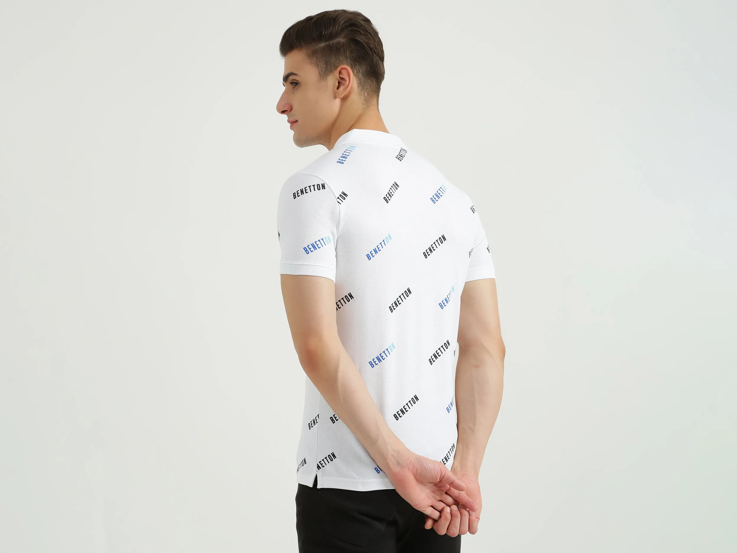 Mens Short Sleeve Printed Polo