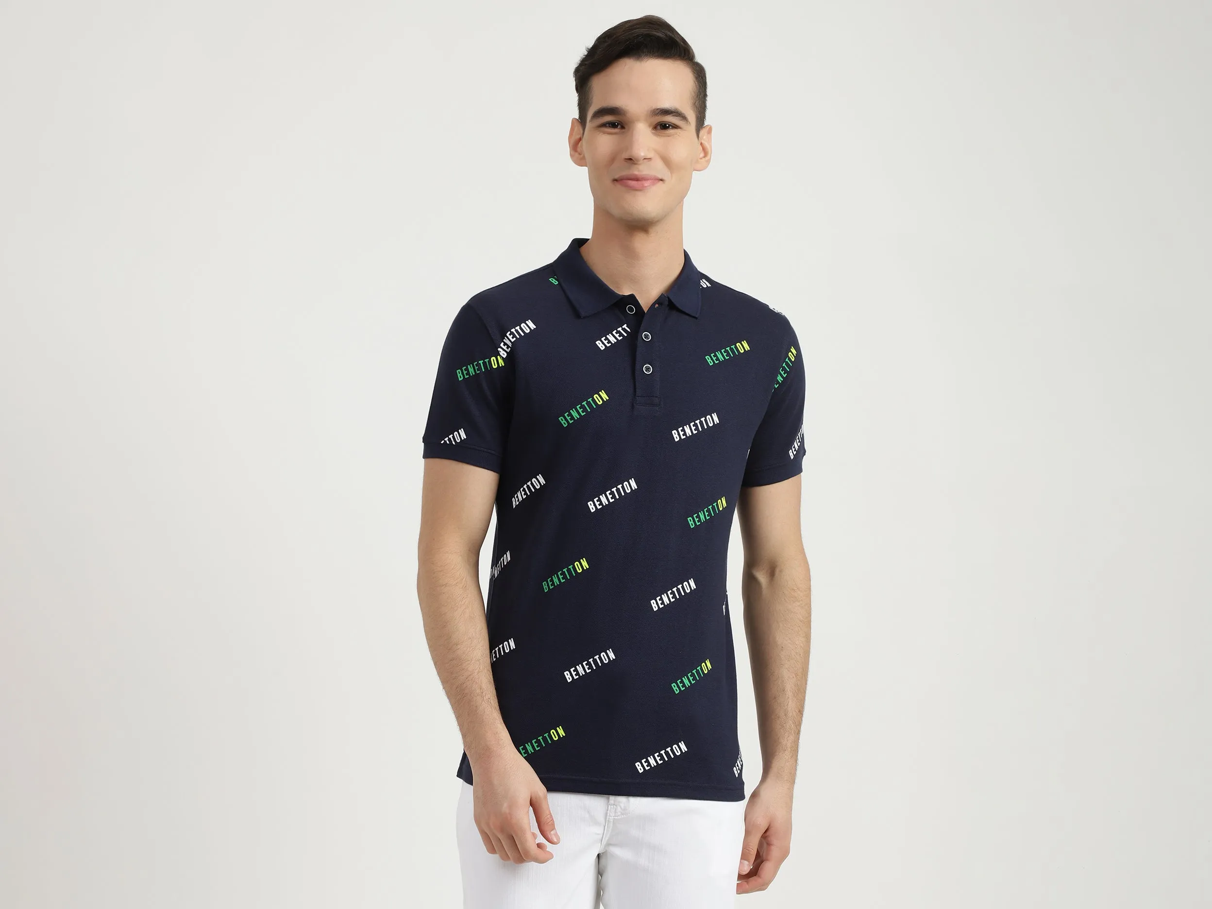 Mens Short Sleeve Printed Polo