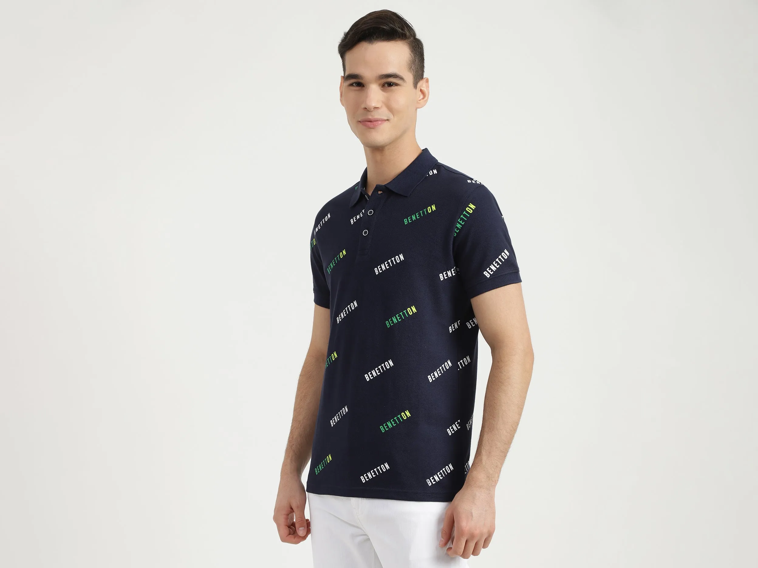 Mens Short Sleeve Printed Polo
