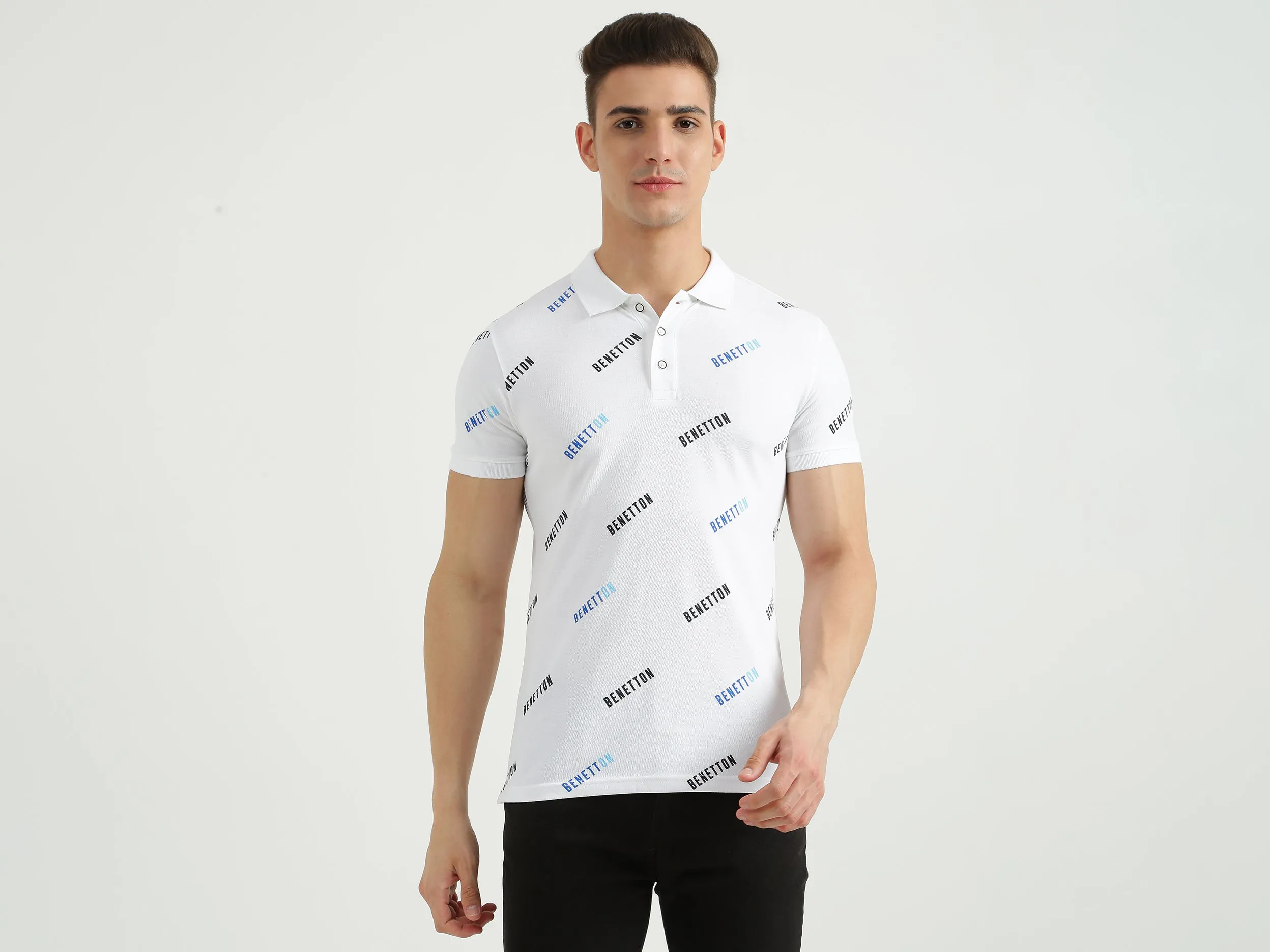 Mens Short Sleeve Printed Polo