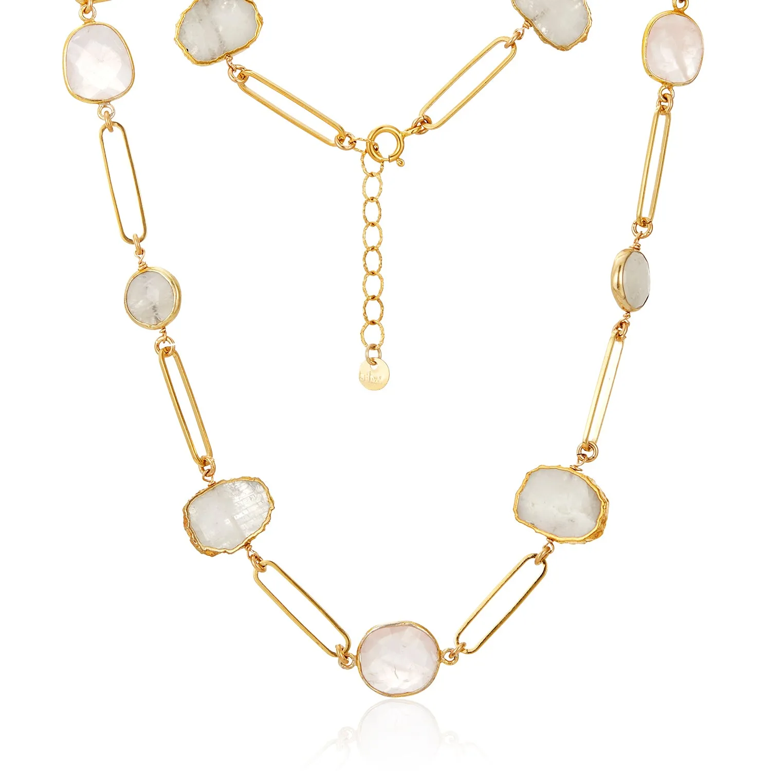 Moonstone Como Paperclip Necklace