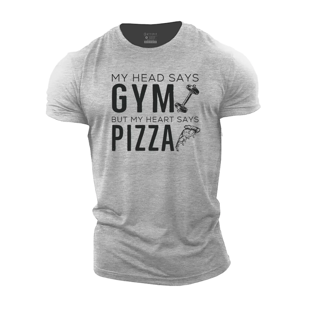 My Heart Says Pizza Cotton T-Shirt