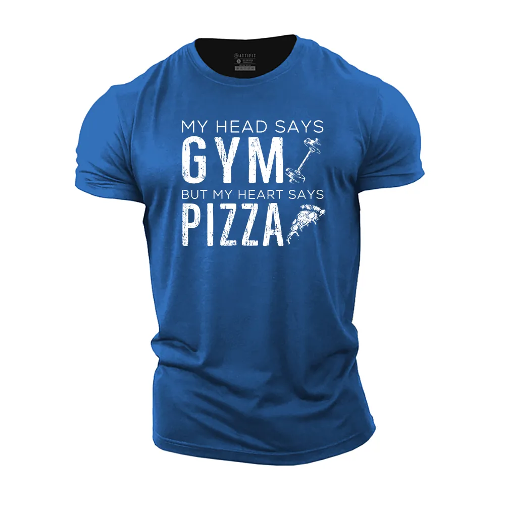 My Heart Says Pizza Cotton T-Shirt