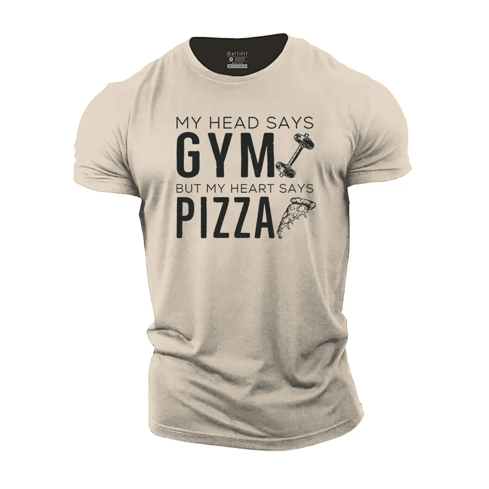 My Heart Says Pizza Cotton T-Shirt