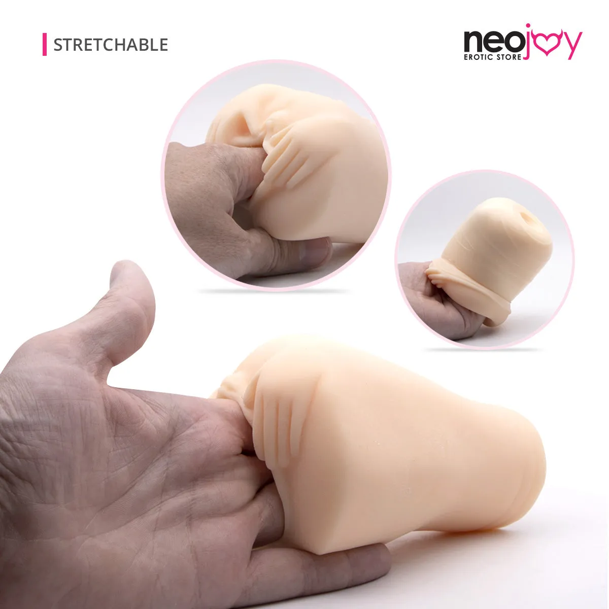 Neojoy Elegant Male Stroker Sex Doll TPE Realistic Vagina & Ass  - Flesh - 6 inch -15cm