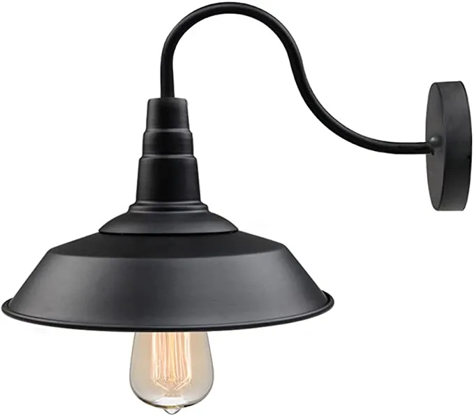 New LNC Black Gooseneck Wall Sconces Barn Warehouse Farmhouse Sconce Wall Light, Black! Winner can buy 2nd at winning bid!