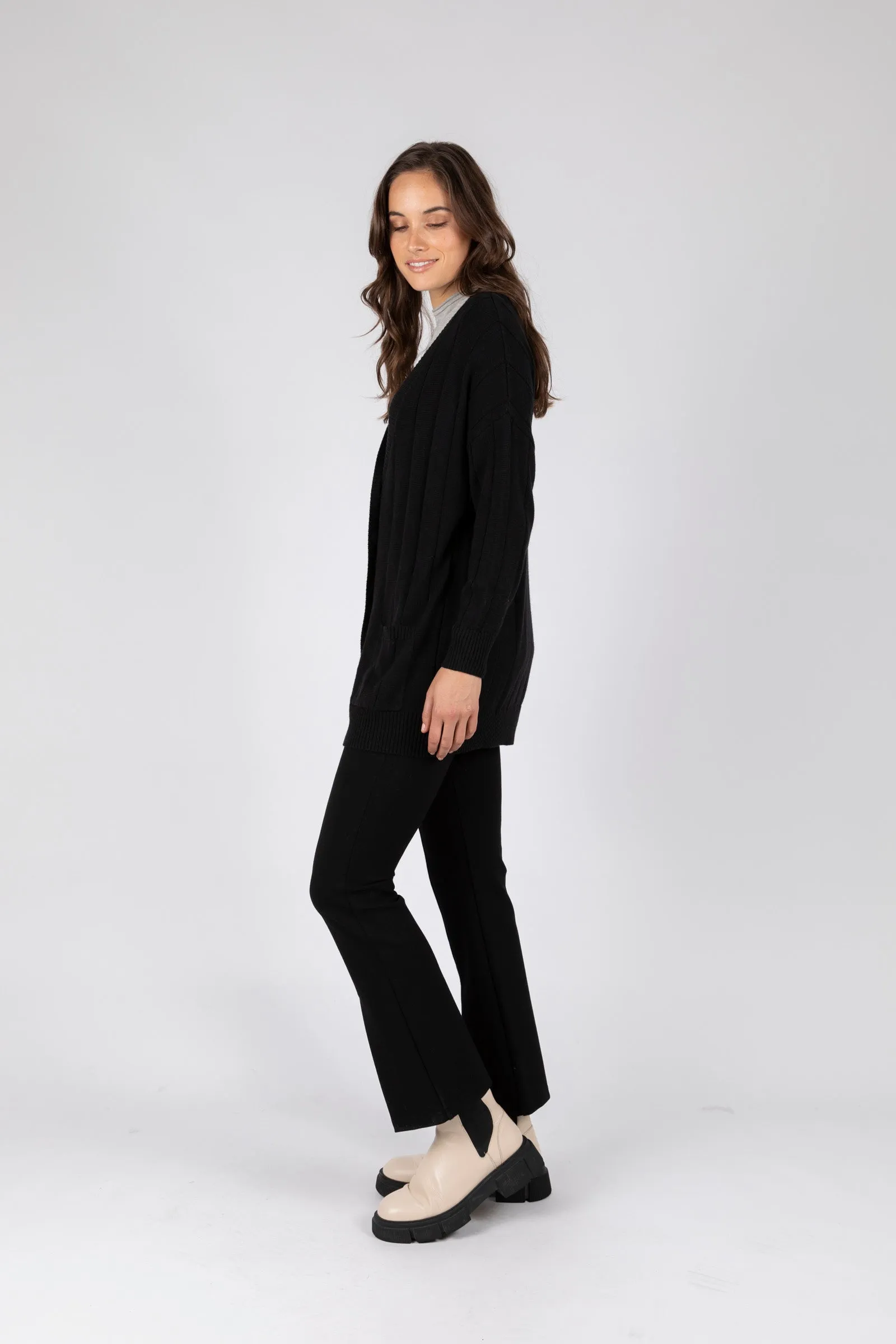 Noho Longline Cardigan - Black