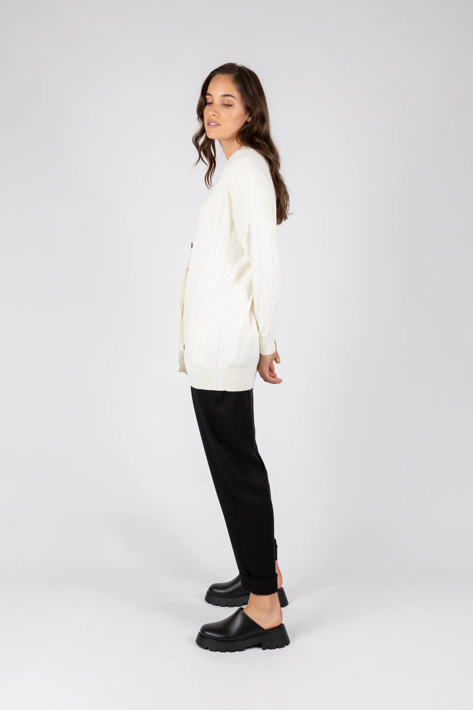 Noho Longline Cardigan - Ivory