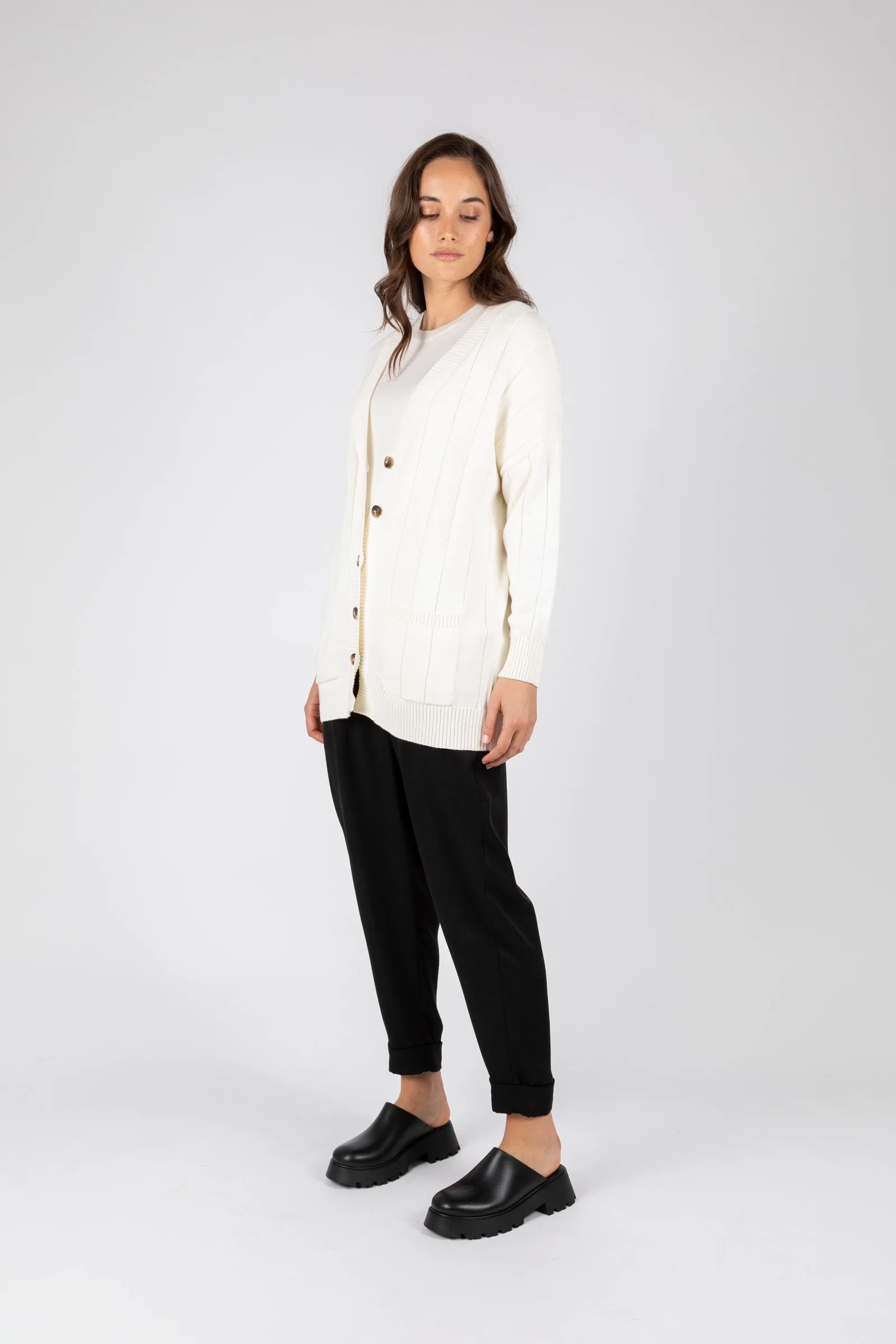 Noho Longline Cardigan - Ivory