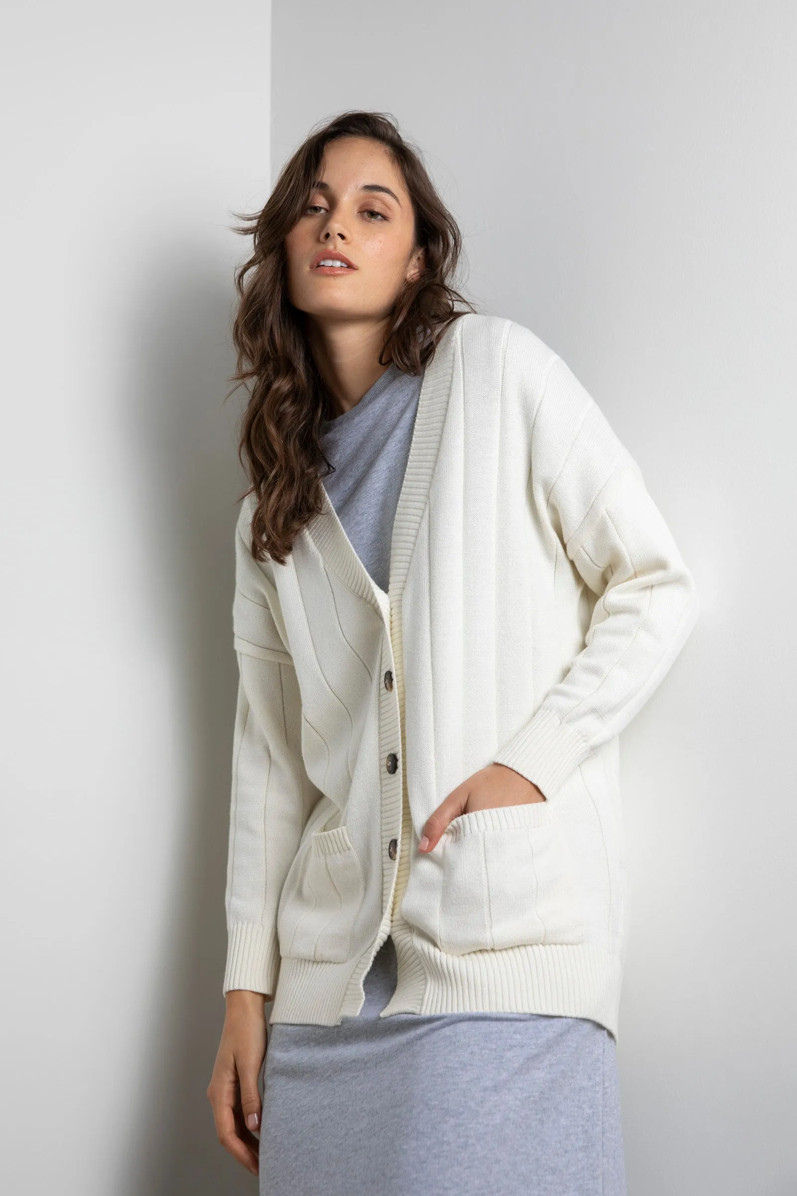 Noho Longline Cardigan - Ivory