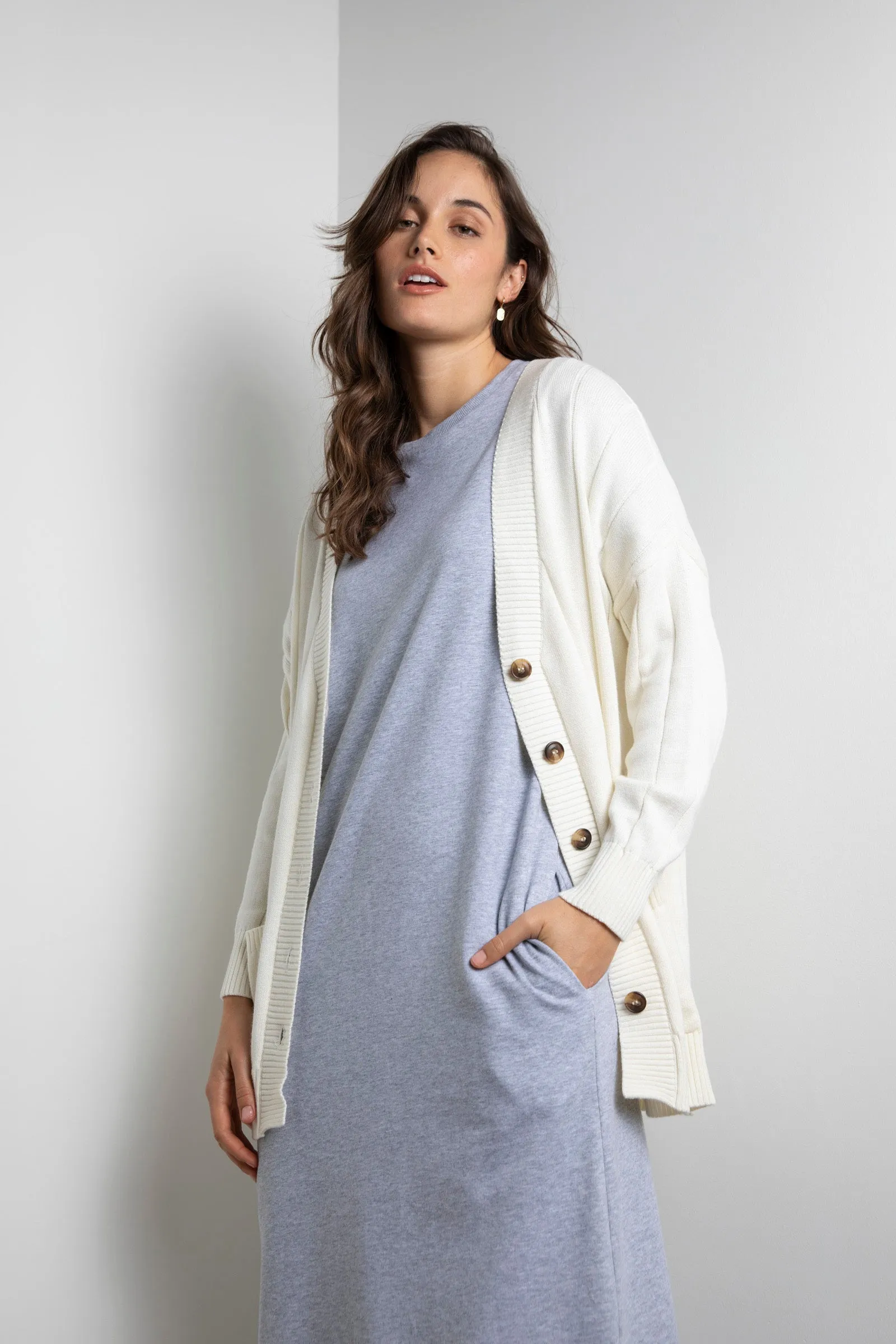Noho Longline Cardigan - Ivory