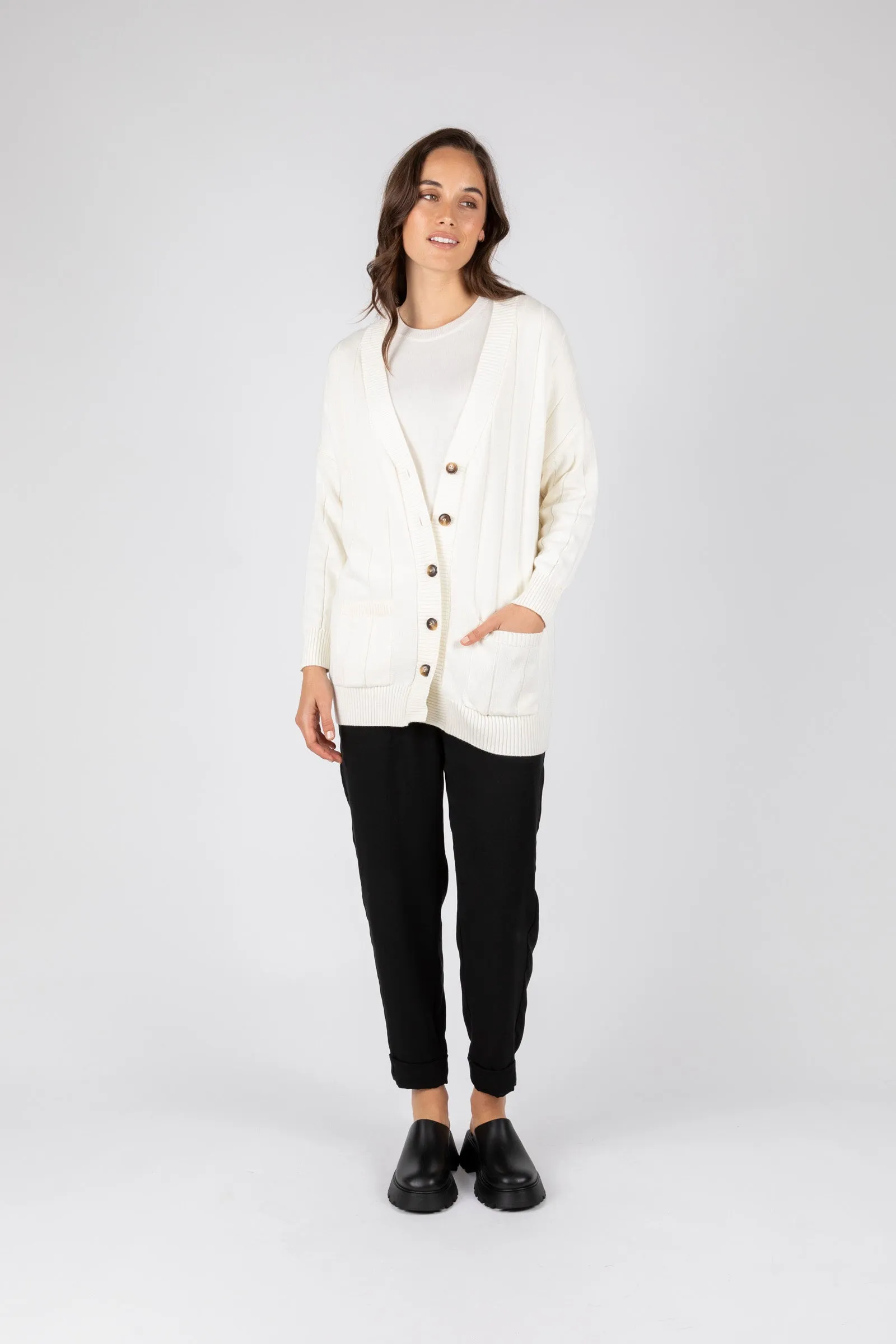 Noho Longline Cardigan - Ivory