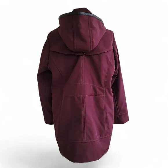 NWOT Badgley Mischka Paneled Thermotech Jacket Coat in Burgundy Style 66934