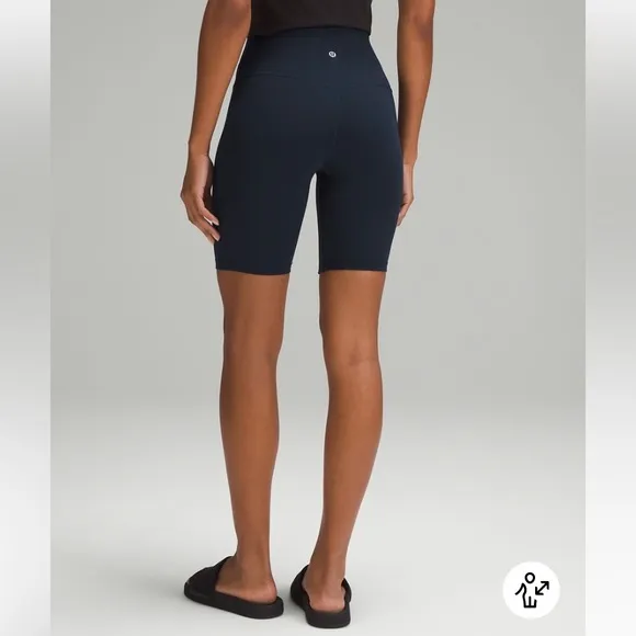 NWT Align Lululemon HR Short 8&quot; size 20 White with colored flowers.