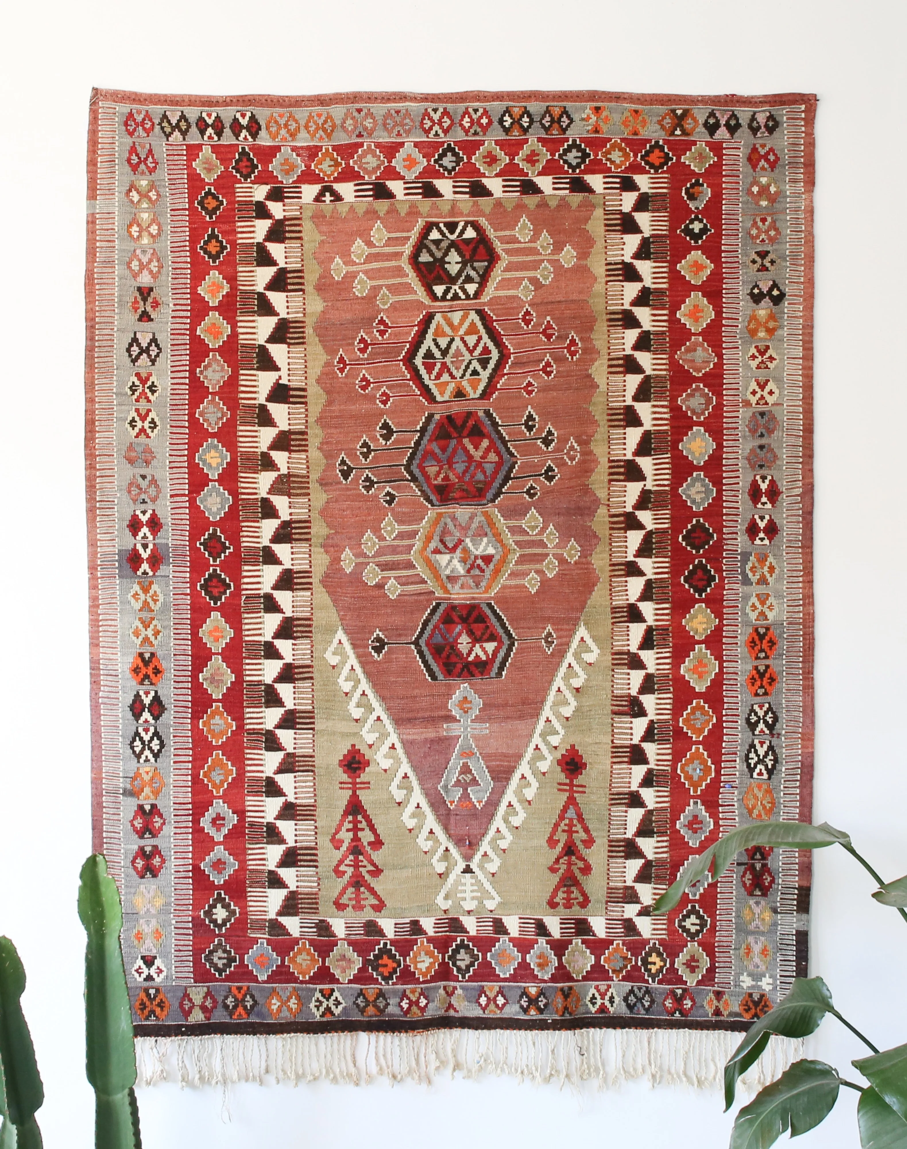 Old Konya Obruk Kilim 5.2ftx6.9ft