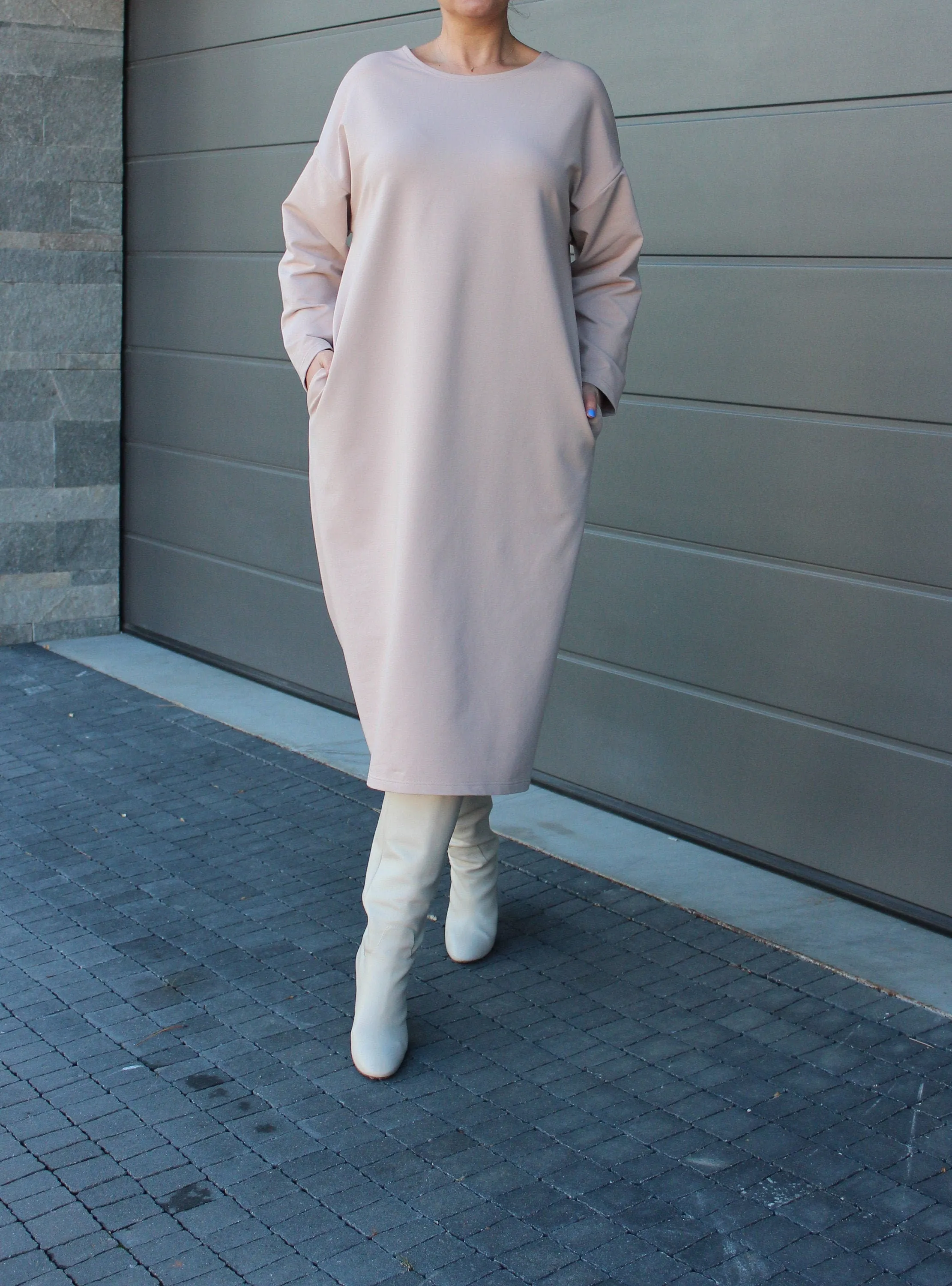 Olive Green Sweater Dress, Plus Size Clothing, Loungewear Dress, Jumper Dress, Long Sleeve Dress, Pocket Dress, Plus Size Dress,Caftan Dress