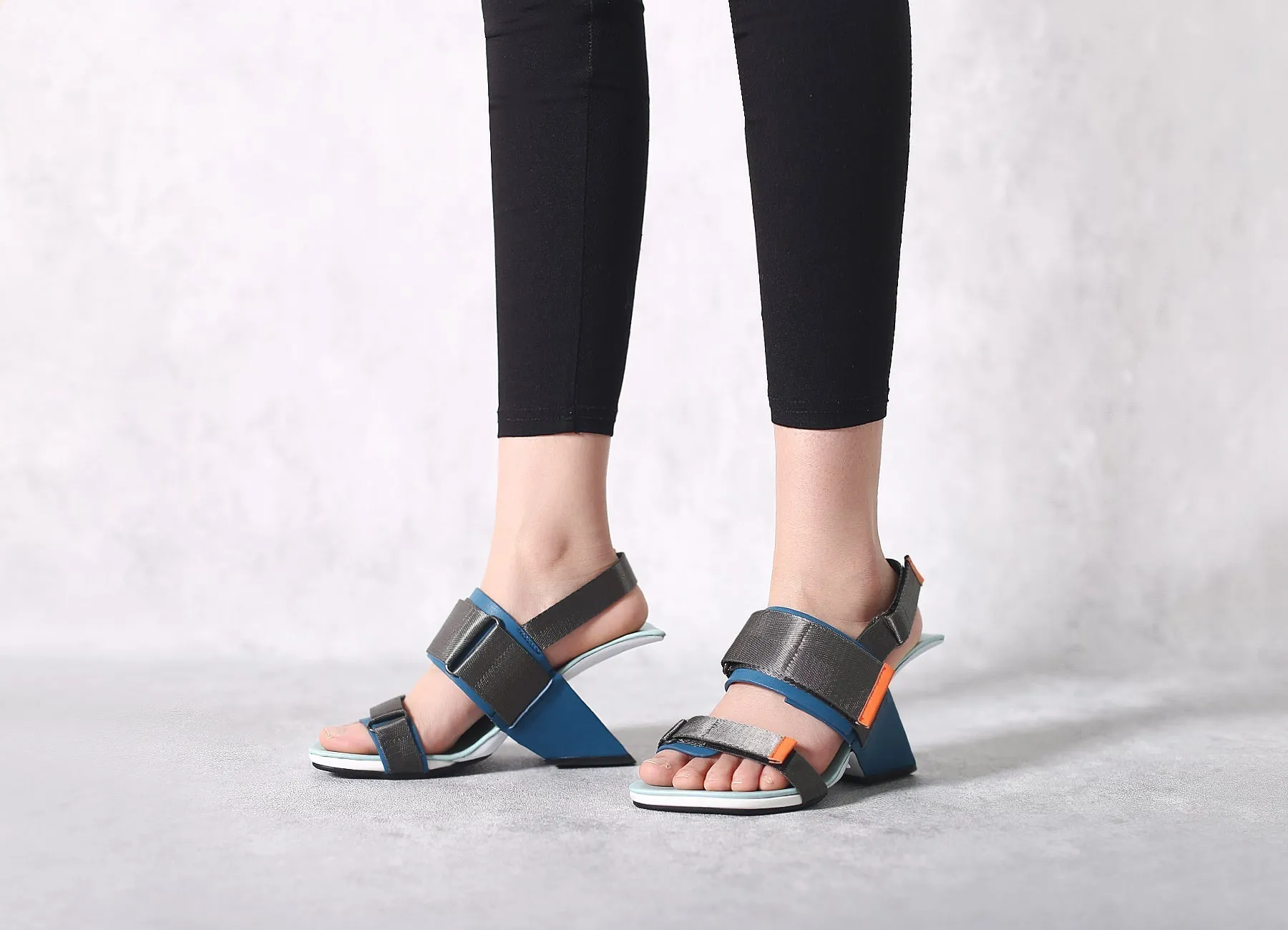 Open Wedge Heel Strap Sandals